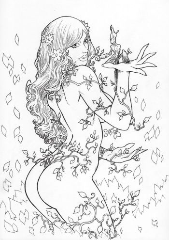 Image of Poison Ivy & baby Groot by Marcio Fernandez