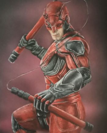 Image of Dare Devil pastel drawing
