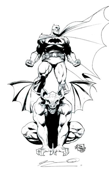 Image of Batman on Gargoyle by Ariel Olivetti (pencils) and Joe Prado (inks)