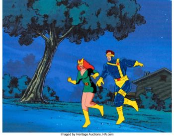 Image of X-Men Jean Grey and Cyclops Production Cel (Marvel Studios, 1992-97).