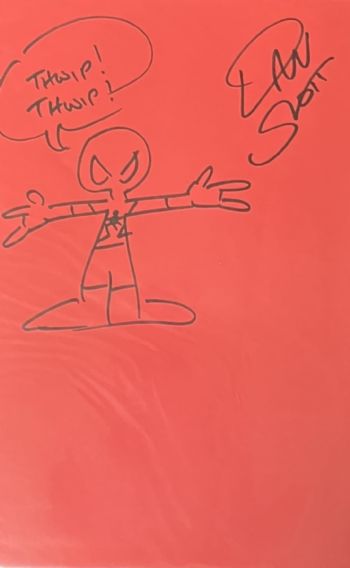Image of Dan Slott Sketch of Spider-Man , also signed by Dan