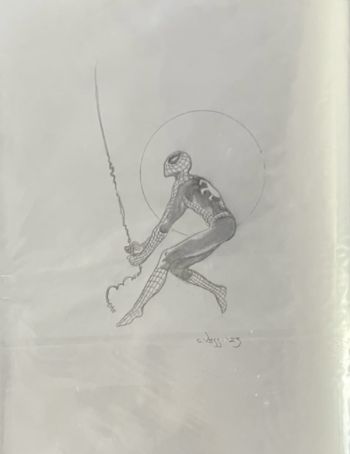 Image of 11 x 14 inches Charles Vess Spider-Man Commission ! Pencilled and signed by Charles Vess !!