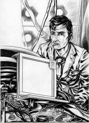Image of DOCTOR WHO - A4 DAVID TENNANT 10th Doctor ORIGINAL ART by Paul Swain