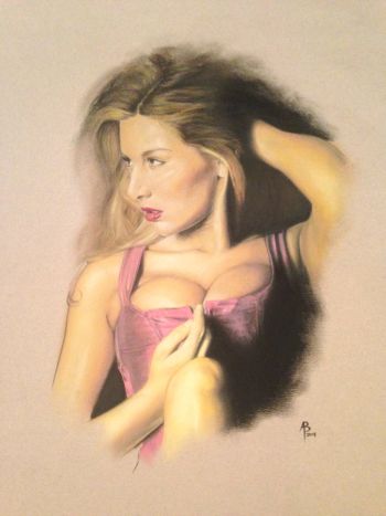 Image of Pastel Pin-Up Painting