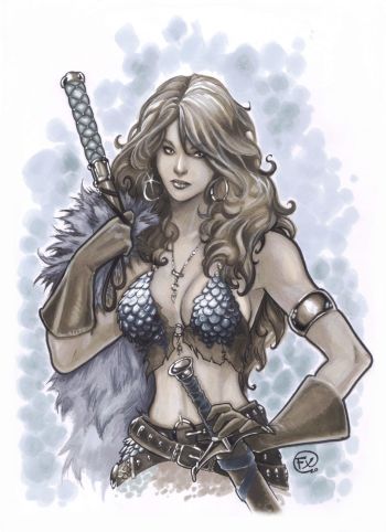 Image of Red Sonja markers sketch