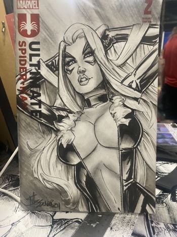 Image of Black Cat on Ultimate Spider Man sketch blank