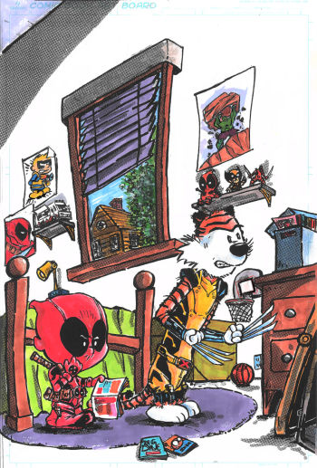 Image of Calvin and Hobbes Deadpool wolverine01