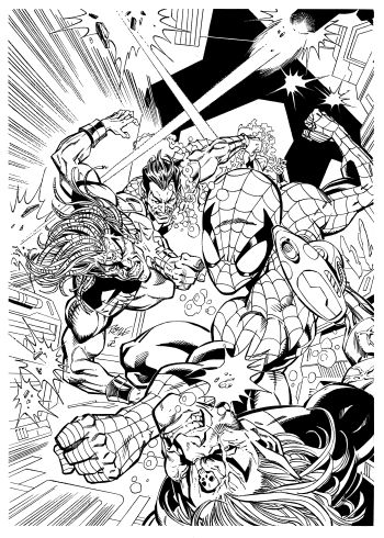 Image of Spidey/Namor cover for Spectacular Spiderman marvel/PaniniUK John Royle