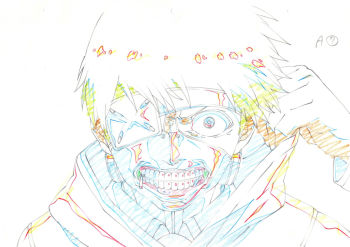 Image of Tokyo Ghoul Animation Production Sketch Genga Cel 03 // Anime Art Douga