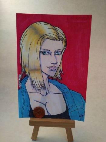 Image of Android 18 Post Card Head Shot