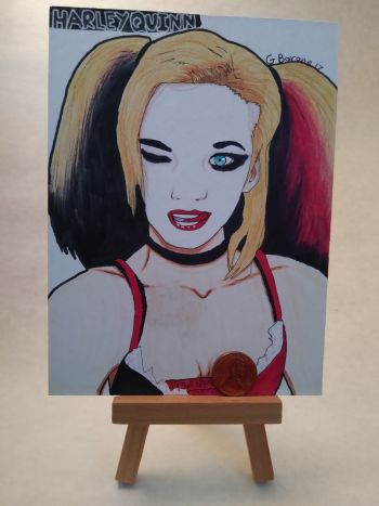 Image of Card Stock Head Shot Harley Quinn