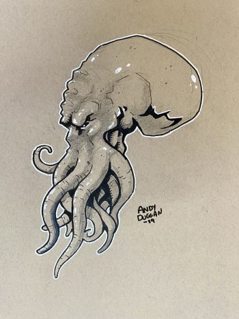 Image of Cthulhu sketch by Andy Duggan