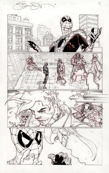 Image of Simone Bianchi Amazing Spider-Man 1.2 page 9 ! Drawn/Signed by Simone Bianchi !