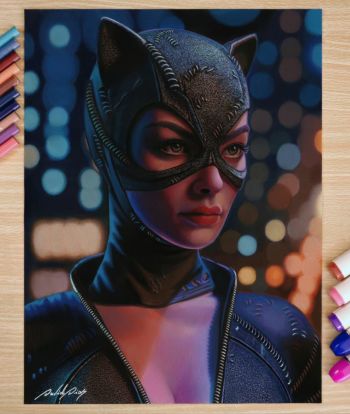 Image of Catwoman - Original Artwork by David Dias