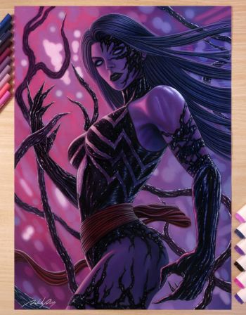 Image of Venomized Psylocke - Original Artwork by David Dias