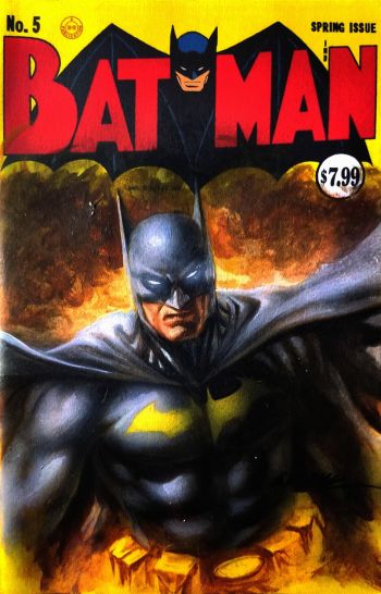 Image of Batman yellow sketch cover Acrylic Painting by Manu Silva