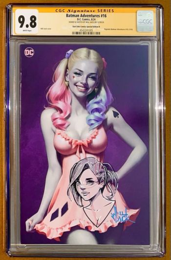 Image of Batman Adventures 16 Will Jack Harley Quinn 500 Copies. CGC Signed Sketch.