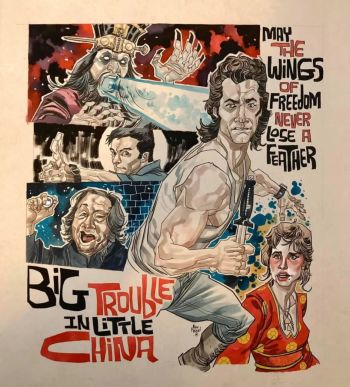 Image of Alex Riegel Big Trouble In Little China Original Sketch Art.