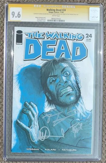 Image of The Walking Dead 24 CGC SS 9.6 Signed Kirkman Moore And Adlard