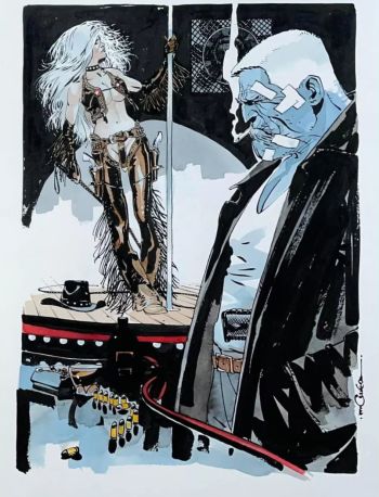 Image of Original Sin City Nancy And Marv Watercolour Painting By Scalped Artist RM Guera
