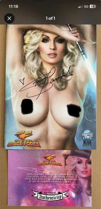 Image of Signed Stormy Daniels Space Force Issue 1 Close Up Art By Shikari COA Trump