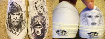 Image of Gambit and Rogue on Vans Shoes (Gelatometti Collaboration)