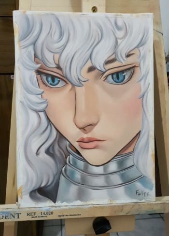 Image of griffith from berserk, oil painting