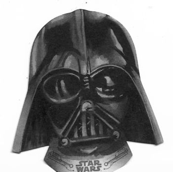 Image of Darth Vader Shape Sketch Card