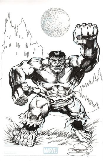 Image of Sinnott Legacy Inking Challenge Hulk signed Al Milgrom/Scott Rosema