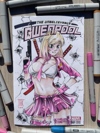 Image of Schoolgirl Gwenpool- by JAK