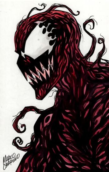 Image of Carnage Watercolor bust sketch