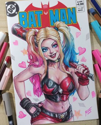 Image of Harley Quinn on blank cover