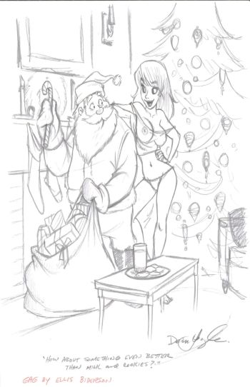 Image of Santa - Milk & Cookies Playboy Dean Yeagle