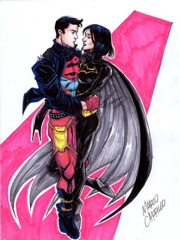 Image of Superboy and Batgirl