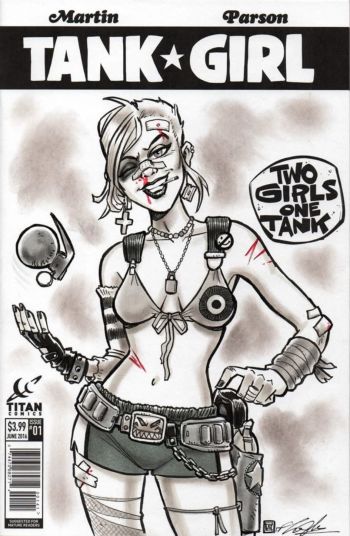 Image of Tank Girl sketch cover by Tim Shinn
