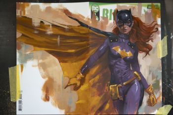 Image of Batgirl - Acrylic painting on Blank Variant comic