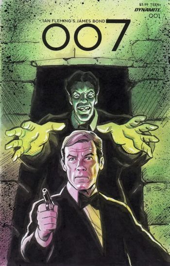 Image of James Bond Roger Moore sketch cover by Tim Shinn