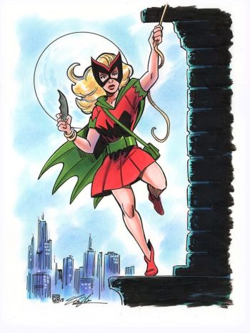 Image of Bette Kane Batgirl ink drawing by Tim Shinn