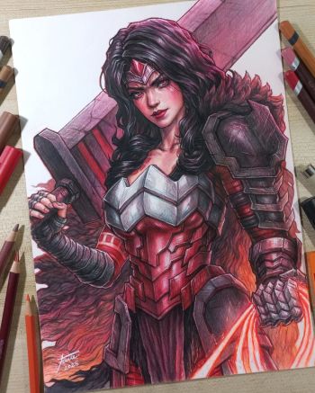 Image of Absolute Wonder Woman Commission A4 Size