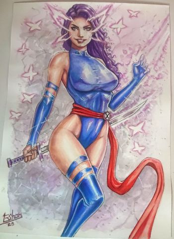 Image of Original Psylocke Art size 9x12