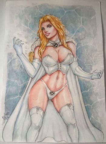 Image of Original Emma Frost piece size 9×12
