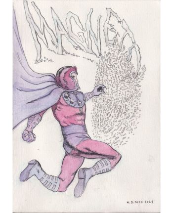 Image of Magneto (shredding logo) by M.D. Koch