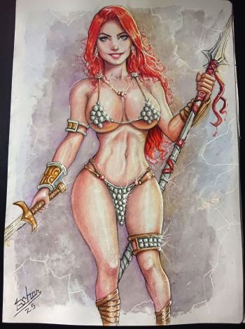 Image of Original Red sonja Piece 9×12