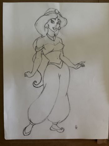 Image of Jasmine Pencil Sketch (8.5x11 in) by R.S.