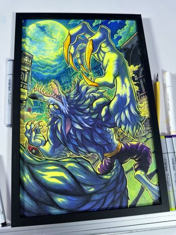 Image of 11 x 17" Original Painting Jon Talbain Darkstalkers
