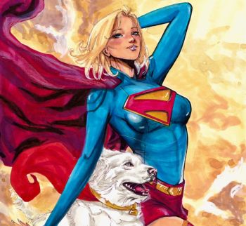 Image of Supergirl and Krypto