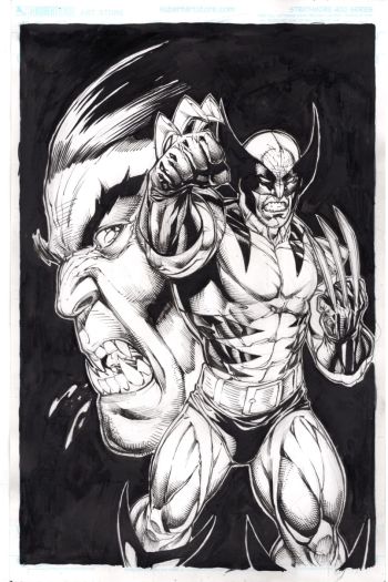 Image of Wolverine Beast X-force cover recreation