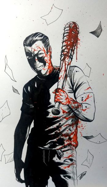 Image of Negan Ink Illustration