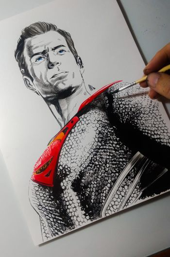 Image of Superman Ink and Paint Illustration