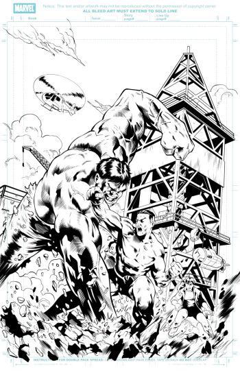 Image of Hulk vs Namor Splash Page